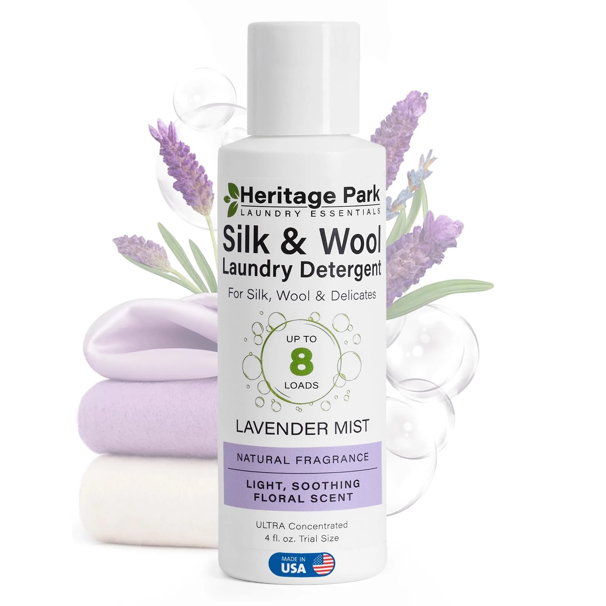 Heritage Park Silk & Wool Delicates Detergent 4 fl oz | Lavender Mist, Gentle & Earth Safe - main product image