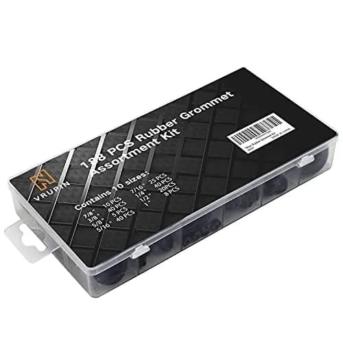 Vrupin Rubber Grommets Kit - 10 Sizes, Rubber Washers for Wiring, 188 pcs | Assorted Sizes for Auto & Projects thumbnail 5