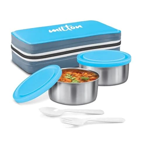 Milton Mini Lunch Tiffin 280 ml Cyan | Leakproof & Insulated for Office & Outdoors thumbnail 1