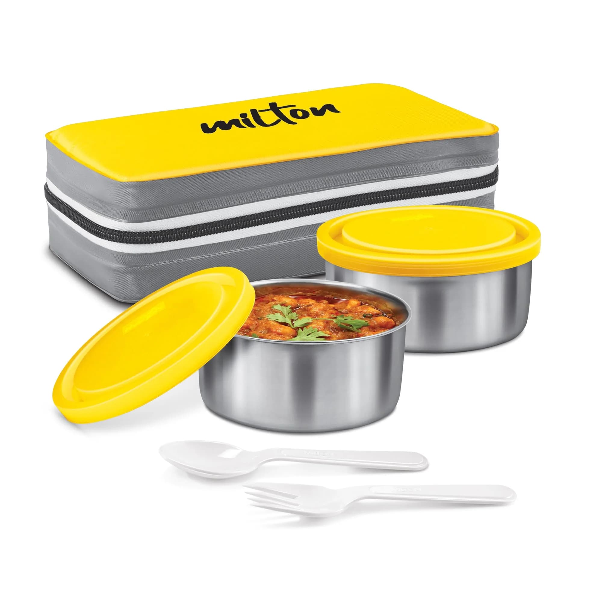 MILTON Mini Lunch Insulated Tiffin with 2 Containers 280 ml | Leakproof & Odor-Free for Office & Outdoors - main product image