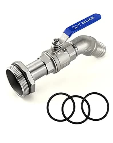 QWORK 2" Stainless Steel Drum Faucet with 1-1/4" Outlet & EPDM Gasket | Leak-Resistant Barrel Valve for 55 Gallon Drums thumbnail 3