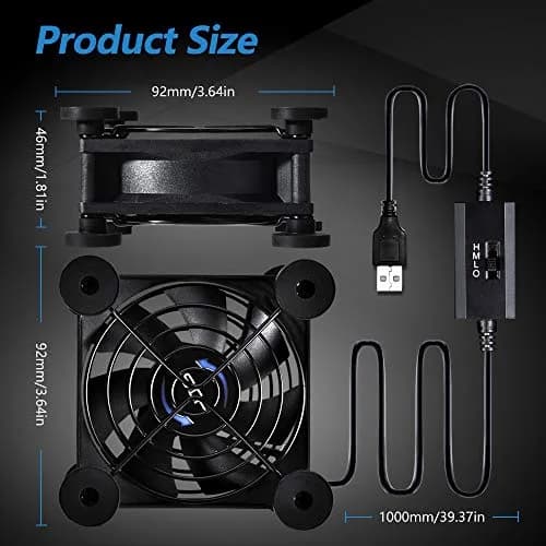 SCCCF USB 80mm Fan 5V | Quiet Computer Cabinet Cooler with 7 Blades thumbnail 3