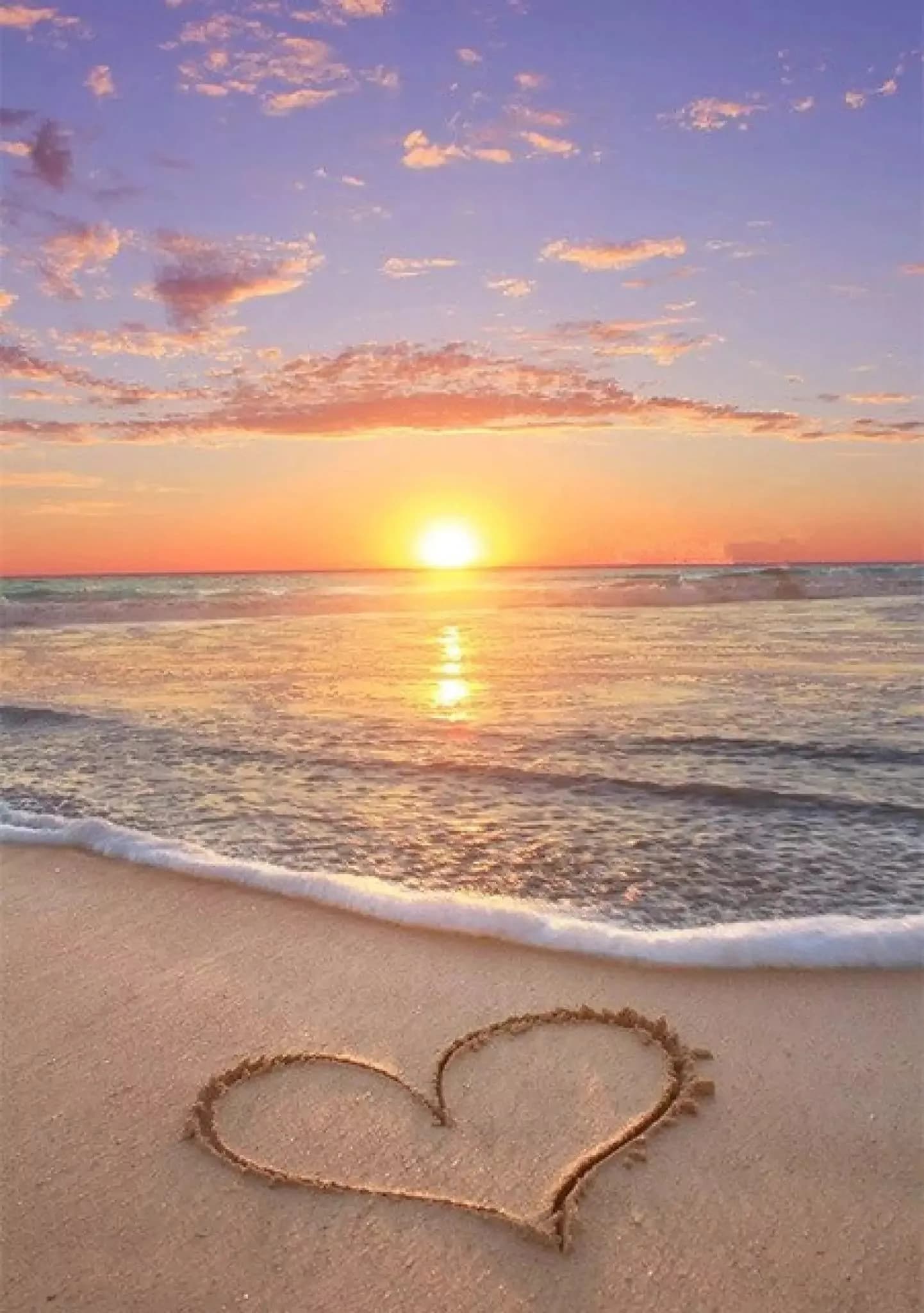 NAIMOER Diamond Painting Kits for Adults 12x16 inch | Full Drill Round Beach Sunset Heart Crystal Art