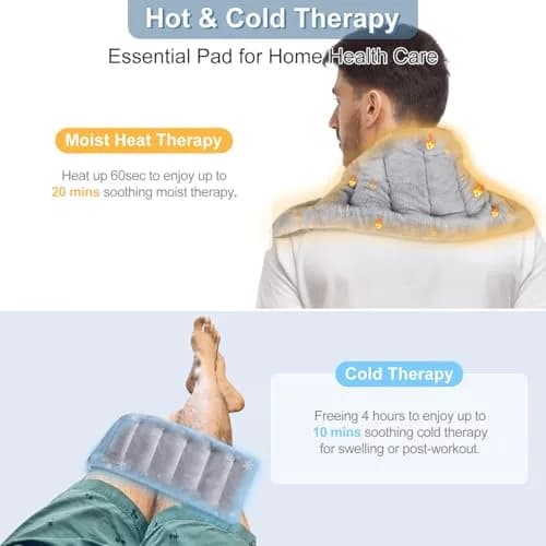 SUZZIPAD Microwave Heating Pad 7"X16" Gray | Moist Heat for Muscle Fatigue & Soreness thumbnail 5
