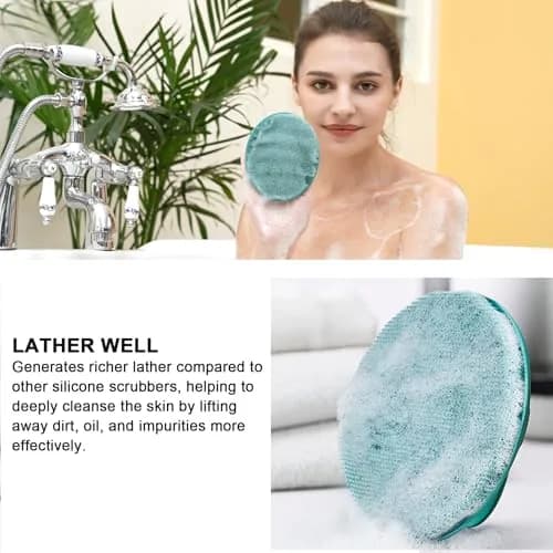 INNERNEED Silicone Body Cleansing Brush Dark Green | Gentle Massage, Deep Clean, Hygienic Shower Scrub Brush Soft Bristles for All Skin Types, Easy to Hold thumbnail 6