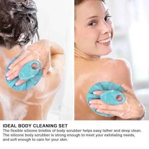 INNERNEED Silicone Body Cleansing Brush Dark Green | Gentle Massage, Deep Clean, Hygienic Shower Scrub Brush Soft Bristles for All Skin Types, Easy to Hold thumbnail 3