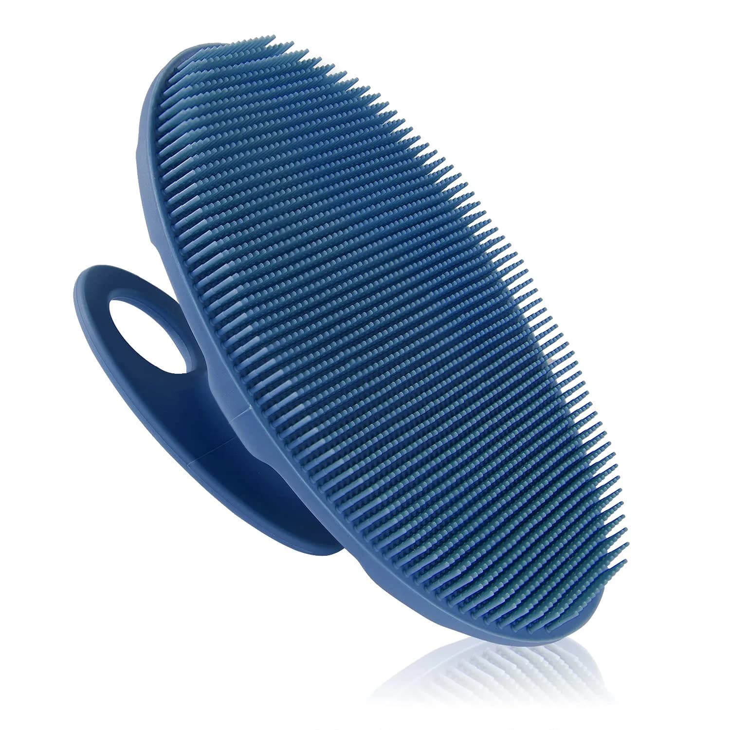 INNERNEED Silicone Body Cleansing Brush Dark Green | Gentle Massage, Deep Clean, Hygienic Shower Scrub Brush Soft Bristles for All Skin Types, Easy to Hold — Dark Blue