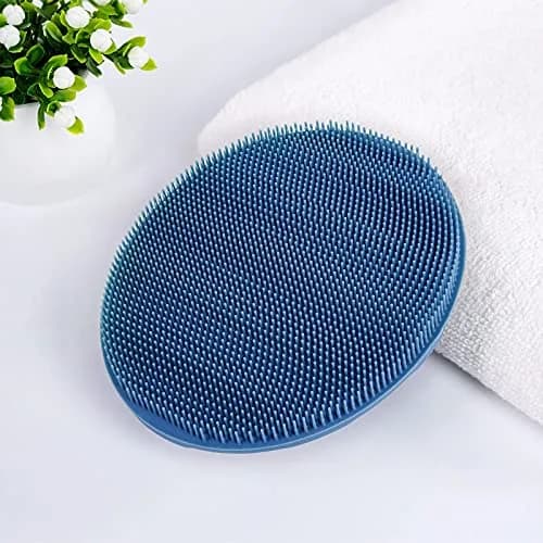 INNERNEED Silicone Body Cleansing Brush Exfoliating Scrubber, Dark Blue | Gentle Massage, Deep Clean, Hygienic Shower Scrub Brush Soft Bristles for All Skin Types, Easy to Hold thumbnail 7