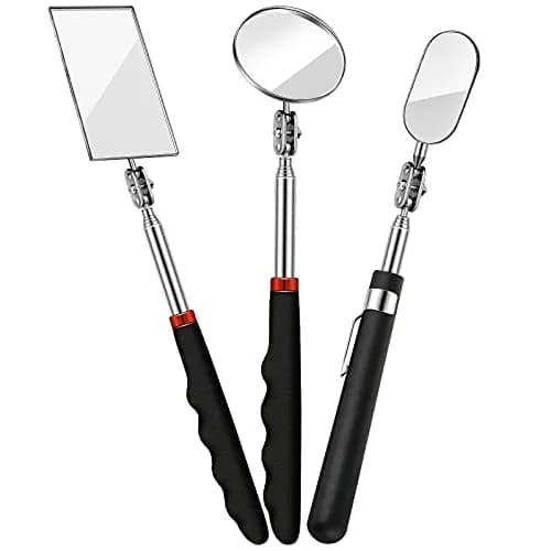 Blulu Precision Measuring Inspection Mirror 3-Piece Set | Telescoping, Rotatable, LED Light, Small Parts thumbnail 1