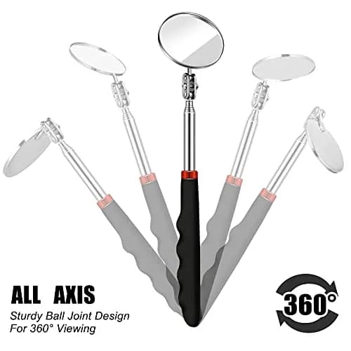 Blulu Precision Measuring Inspection Mirror 3-Piece Set | Telescoping, Rotatable, LED Light, Small Parts thumbnail 8