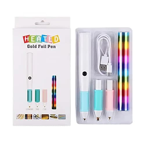 CYFUN DESIGN Heat Foil Pen Set with 3 Tips & Foil Roll | USB Powered DC5V Crafting Tool for Card Making thumbnail 1