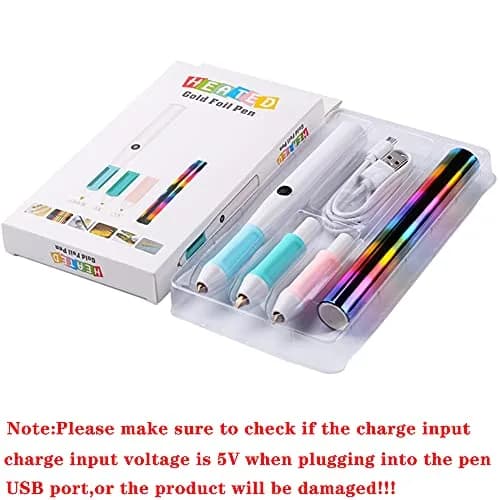 CYFUN DESIGN Heat Foil Pen Set with 3 Tips & Foil Roll | USB Powered DC5V Crafting Tool for Card Making thumbnail 2