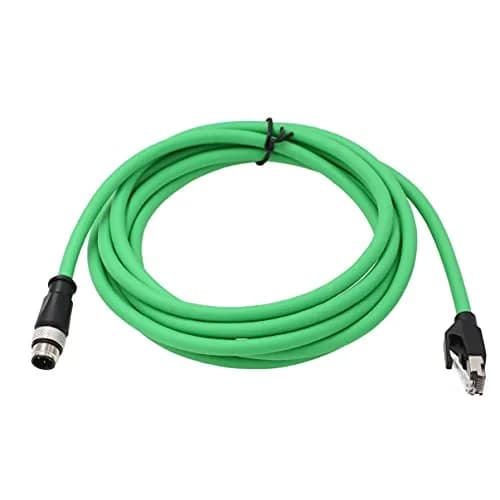 HangTon M12 4 Pin D-Coding to RJ45 Ethernet Cat5e Cable 7m (23ft) | Industrial Grade Shielded Network Cord thumbnail 1