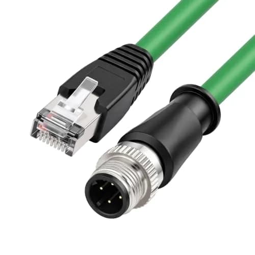 HangTon M12 4 Pin D-Coding to RJ45 Ethernet Cat5e Cable 7m (23ft) | Industrial Grade Shielded Network Cord thumbnail 4