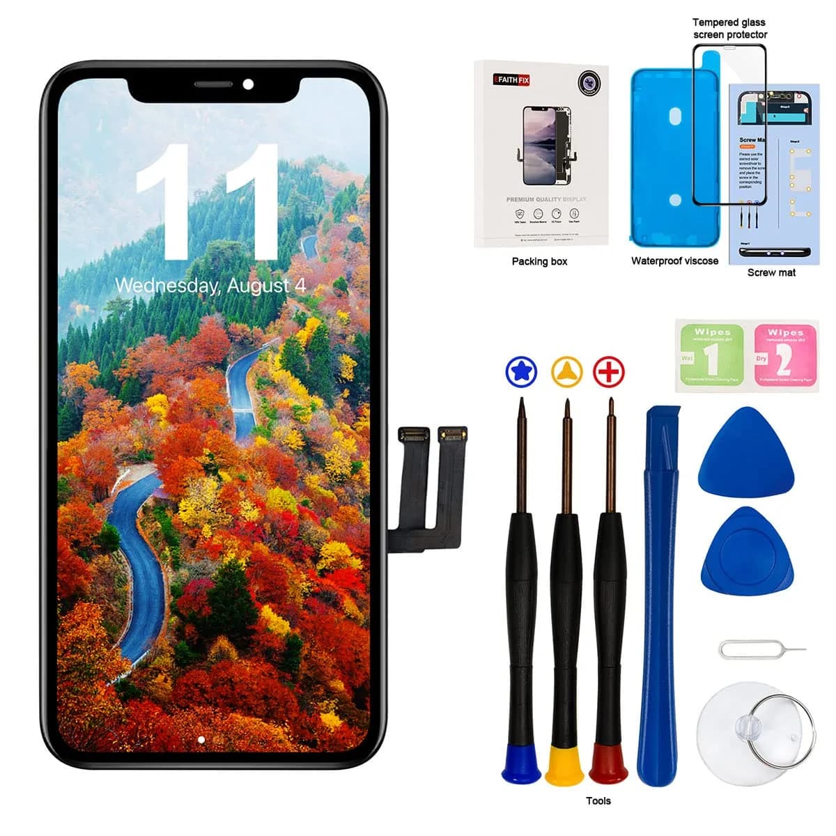 EFAITHFIX iPhone 11 Screen Replacement LCD Assembly 6.1 Inch | Incell Display with Tools