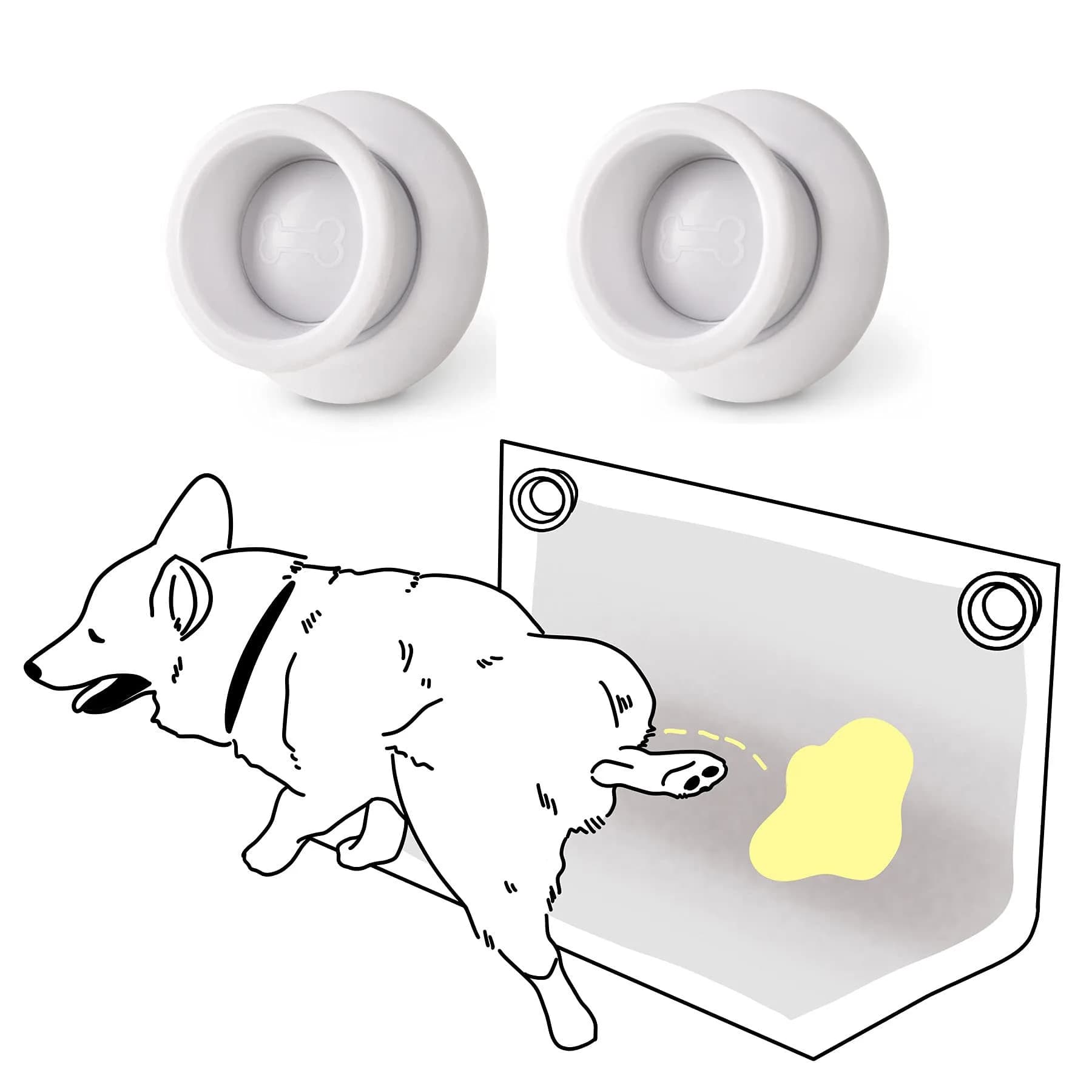MYMOON HOME Pee PAD Holder (Pack of 2) | Magnetic Wall Mount for Puppy Training Pads — White