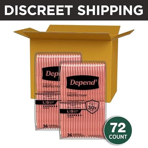 Depend Adult Diapers for Women Large | Ultra-Absorbent, Odorless, Cotton-Like Comfort thumbnail 2