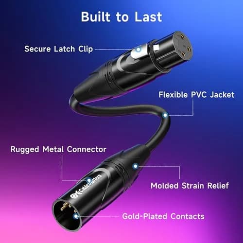 Cable Matters 2-Pack 5 Pin to 3 Pin DMX Lighting Cable, 6 Inches | Convert DMX & XLR Connectors thumbnail 5
