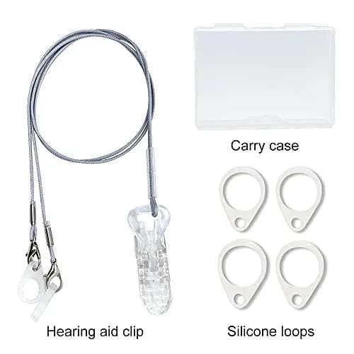 Anico Hearing Aid Clip Anti-Lost Lanyard for Behind-the-Ear & RIC Hearing Aids, Adults & Kids | Secure Braided Nylon Cord with Crocodile Clip & 6 Silicone Loops (Gray) thumbnail 5