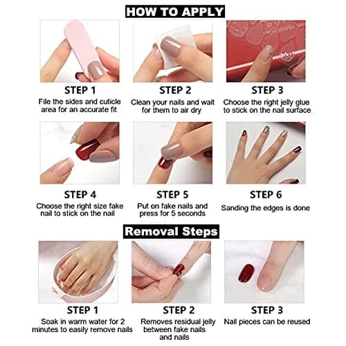 RikView Black French Tip Oval Glossy Press on Nails (24 Count) | Salon-Quality Fake Nails for Women thumbnail 4