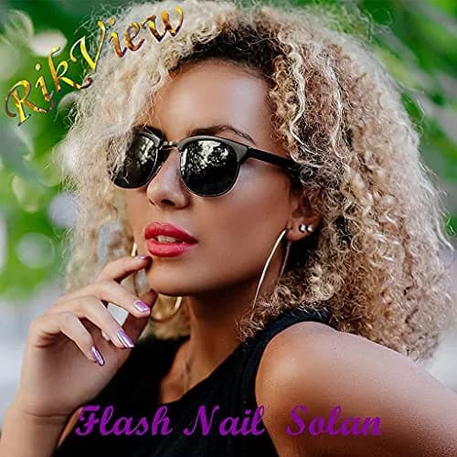 RikView Black French Tip Oval Glossy Press on Nails (24 Count) | Salon-Quality Fake Nails for Women thumbnail 5