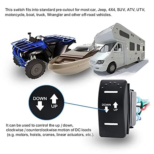 RECOIL Heavy Duty DPDT 12V DC Motor Polarity Reversing Rocker Switch | Auto & Powersports Control thumbnail 6