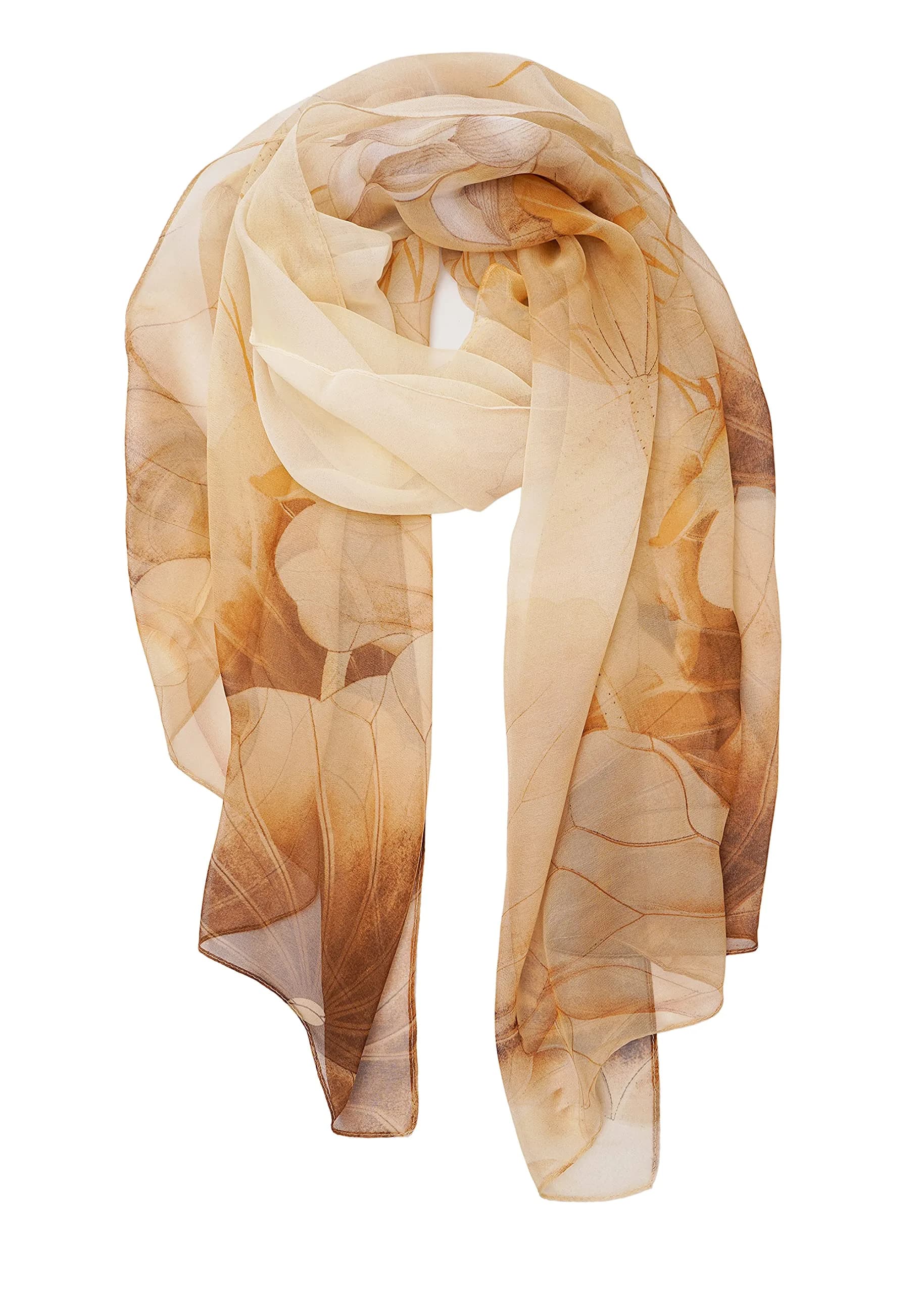 YOUR SMILE Women's Lightweight Floral Print/Solid Color Shawl Scarf 62x20 in | Versatile Spring Summer Accessory - main product image