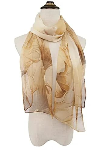 YOUR SMILE Women's Lightweight Floral Print/Solid Color Shawl Scarf 62x20 in | Versatile Spring Summer Accessory thumbnail 2