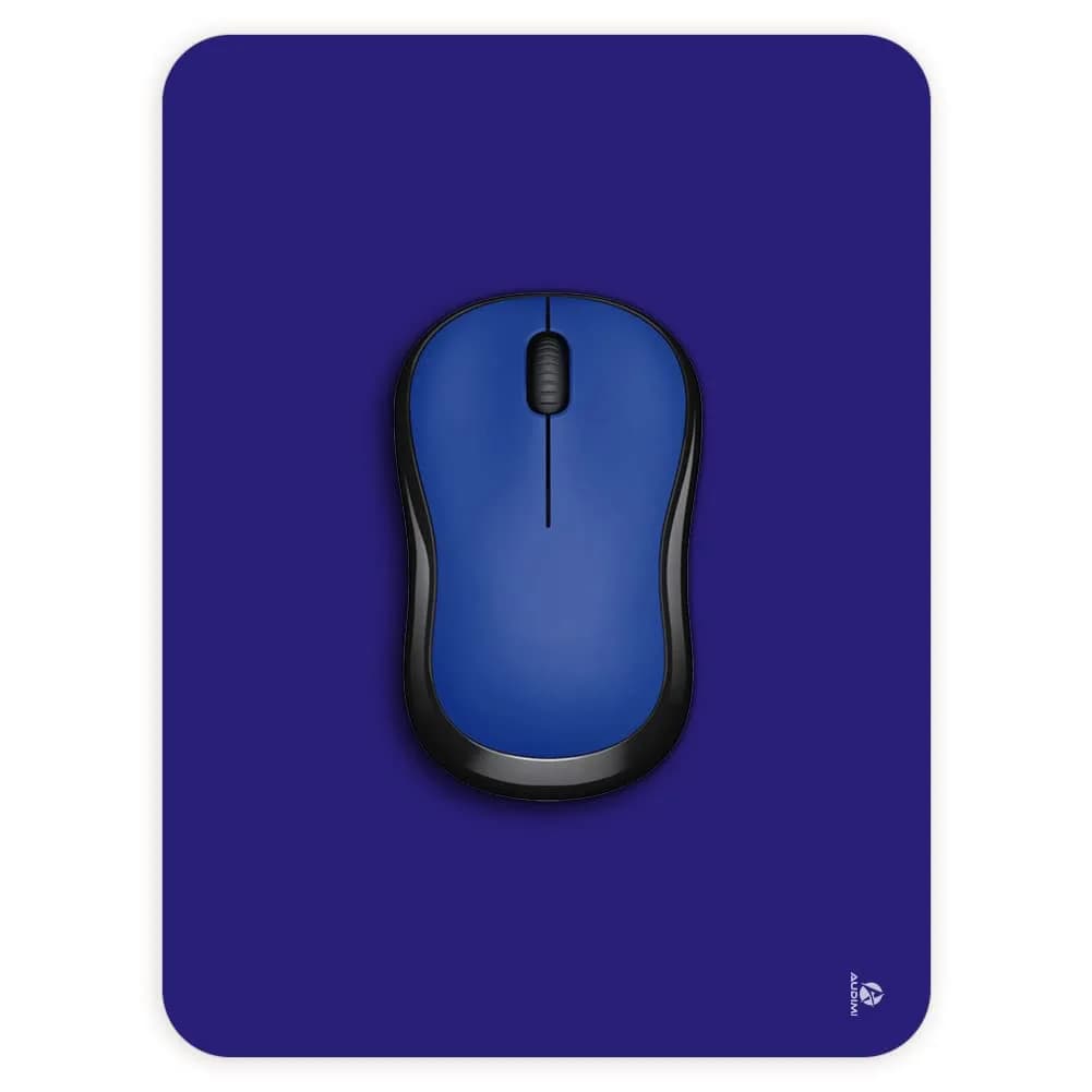 Audimi Small Mouse Pad 6 x 8 Inch, Mini Mouse Pad Thick for Laptop Wireless Mouse Home Office Travel, Portable & Washable (Black) | Smooth-Gliding Cloth Surface — Blue