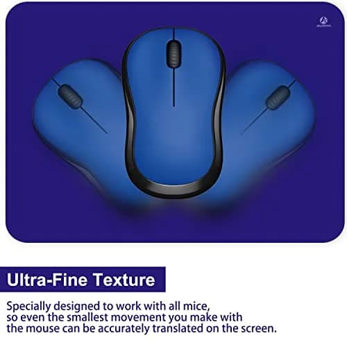 Audimi Small Mouse Pad 6 x 8 Inch, Mini Mouse Pad Thick for Laptop Wireless Mouse Home Office Travel, Portable & Washable (Blue) | Smooth Glide & Non-Slip Base thumbnail 6