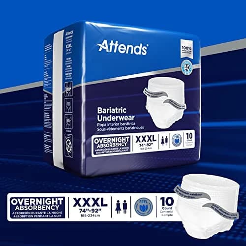 Attends Bariatric Adult Incontinence Underwear 3X-Large | Heavy Leak Protection for Obese Patients thumbnail 6