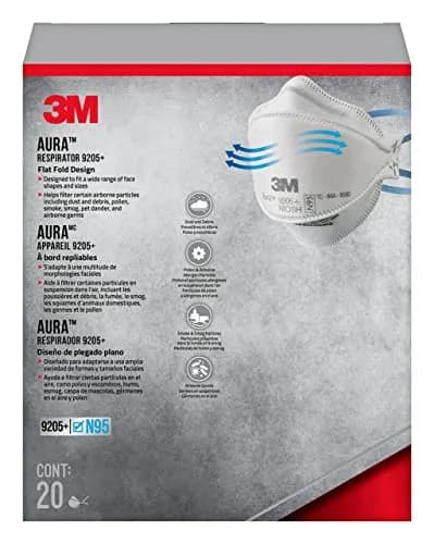 3M Aura N95 Particulate Respirator 20 Count (Pack of 1) | NIOSH Approved for 95% Filtration Efficiency thumbnail 2