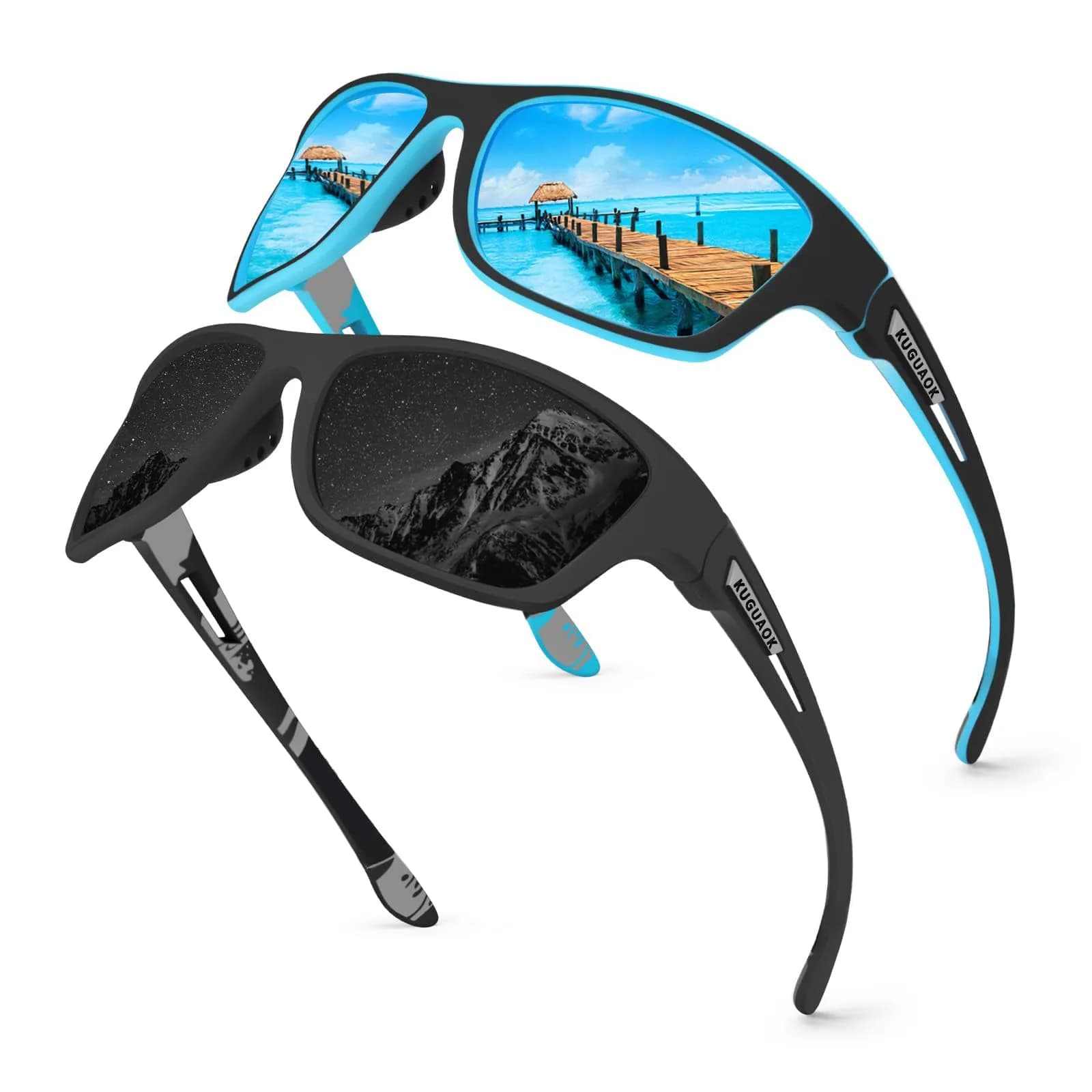 KUGUAOK Polarized Sports Sunglasses for Men | UV 100% Protection, Cycling & Driving Ready