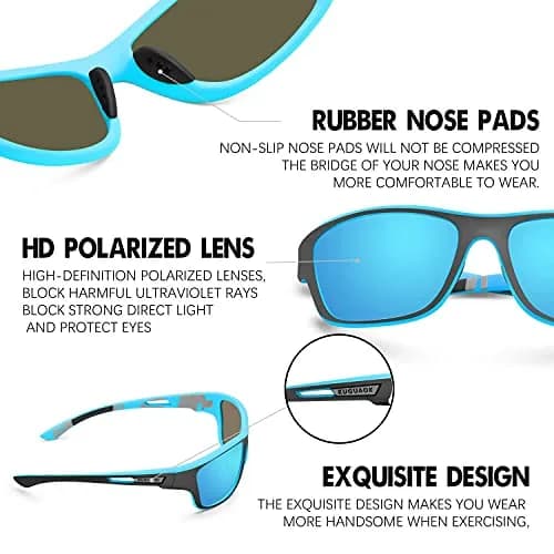 KUGUAOK Polarized Sports Sunglasses for Men | UV 100% Protection, Cycling & Driving Ready thumbnail 5