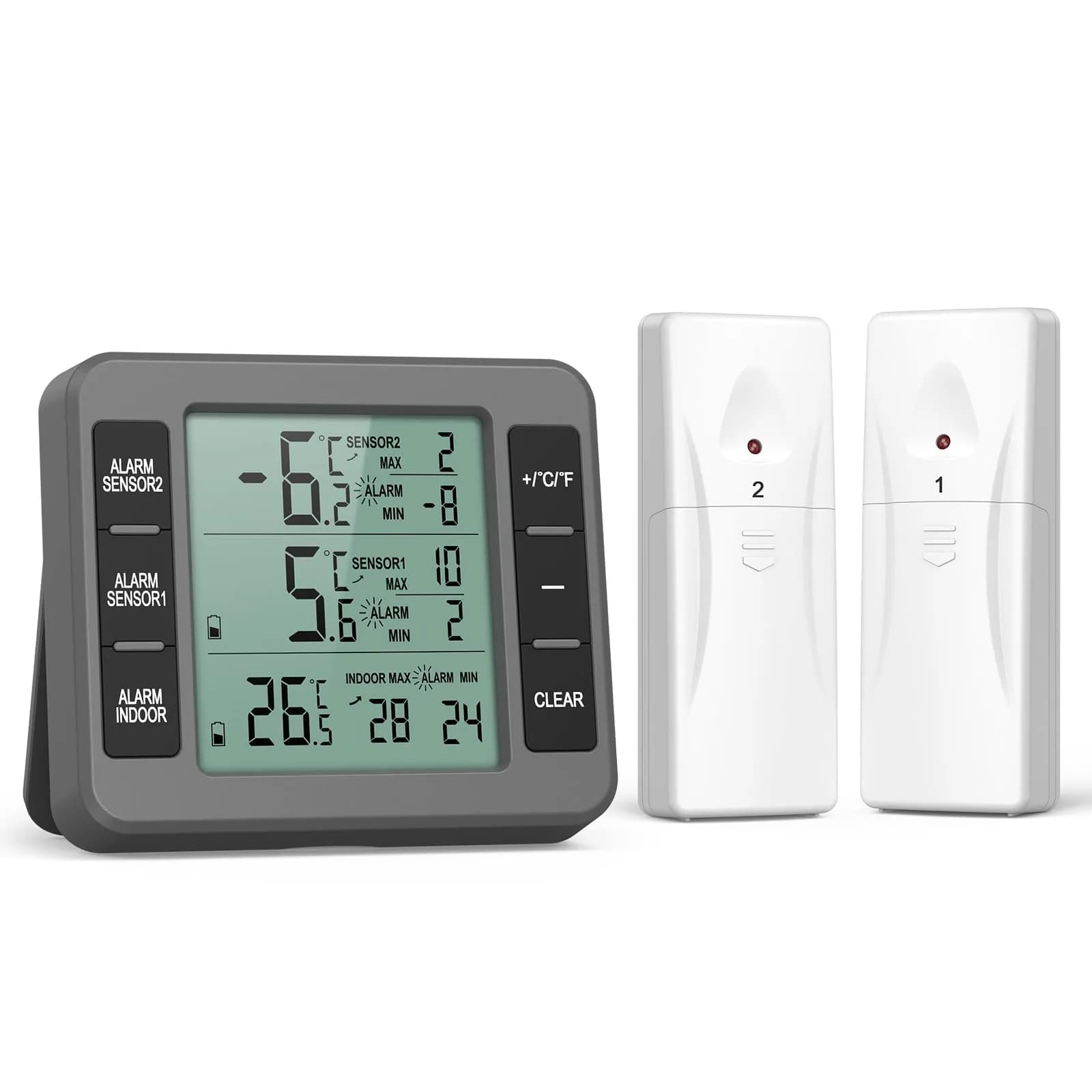 ORIA Wireless Refrigerator Thermometer with 2 Sensors | Indoor/Outdoor -40°C to 60°C - main product image