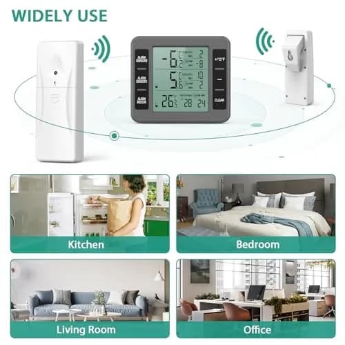 ORIA Wireless Refrigerator Thermometer with 2 Sensors | Indoor/Outdoor -40°C to 60°C thumbnail 4