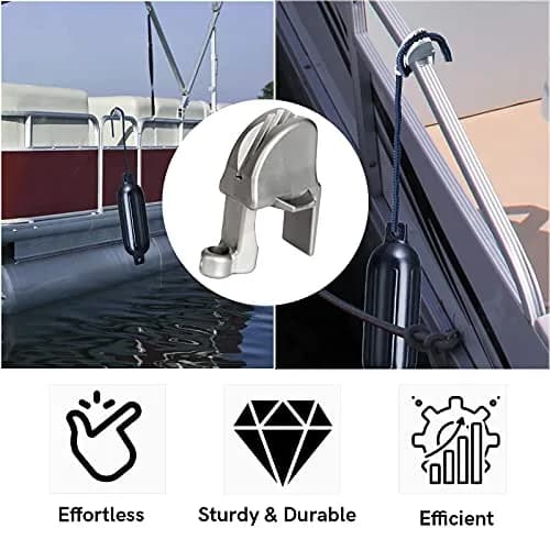 SailVoya Adjustable Pontoon Boat Fender Clips (4 Pack) | Securely Mounts 1-1.25 inch Square Rails thumbnail 7