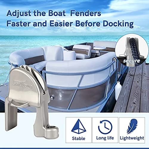 SailVoya Adjustable Pontoon Boat Fender Clips (4 Pack) | Securely Mounts 1-1.25 inch Square Rails thumbnail 4