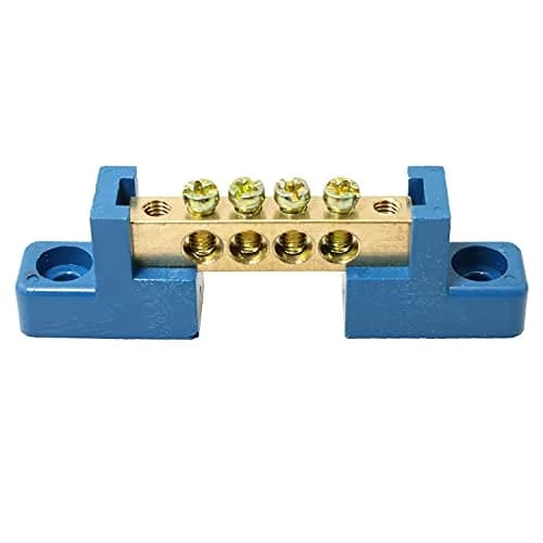 RLECS Terminal Bus Bar 2pcs 4-Position Brass Grounding Strip | Power Distribution thumbnail 5