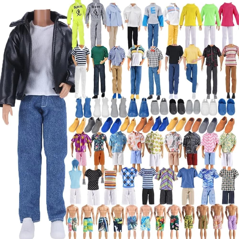 E-TING 10Set Doll Clothes & Shoes for 12-inch Boy Doll | Handmade, Safe & Colorful - main product image