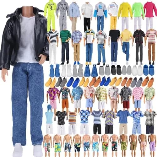 E-TING 10Set Doll Clothes & Shoes for 12-inch Boy Doll | Handmade, Safe & Colorful thumbnail 1