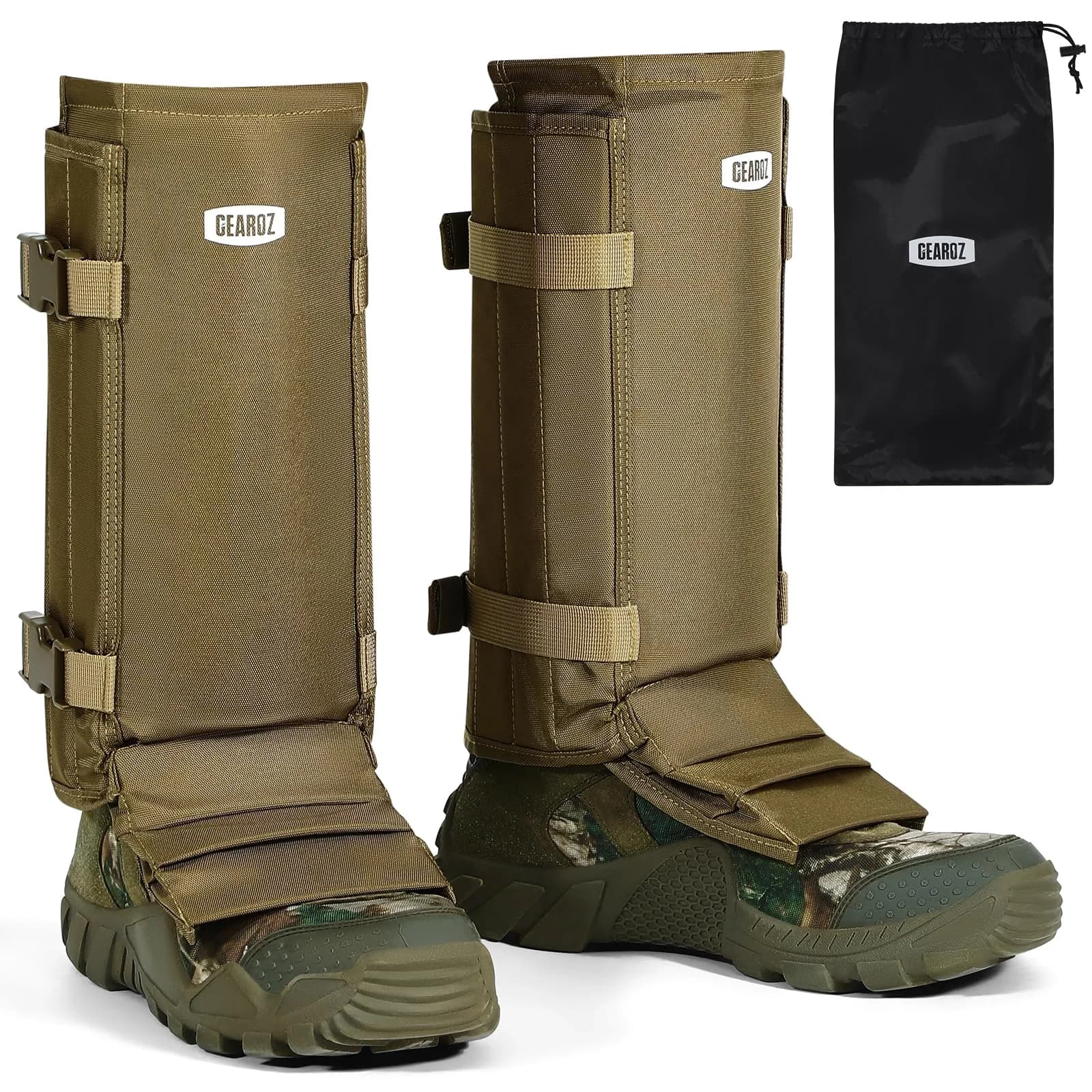 GearOZ Snake Gaiters Chaps Khaki | 1000D Oxford & Polypropylene Anti-Snake Bite Guards for Men & Women