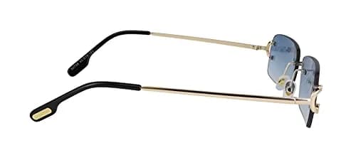 FLAWLESS EYEWEAR Classy Elegant Sophisticated Style Clear Lens Eyeglasses Gold Rimless Frame 55mm (Blue) thumbnail 4