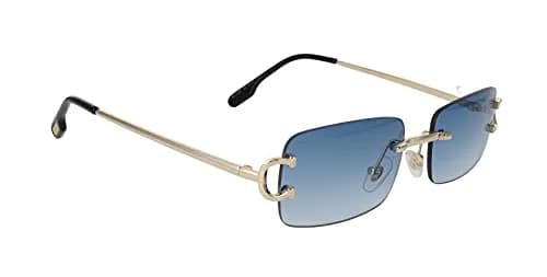 FLAWLESS EYEWEAR Classy Elegant Sophisticated Style Clear Lens Eyeglasses Gold Rimless Frame 55mm (Blue) thumbnail 3