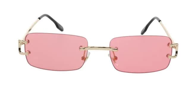 FLAWLESS EYEWEAR Classy Elegant Clear Lens Eyeglasses Gold Rimless Frame 55mm (Pink) thumbnail 2
