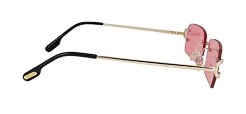 FLAWLESS EYEWEAR Classy Elegant Clear Lens Eyeglasses Gold Rimless Frame 55mm (Pink) thumbnail 6