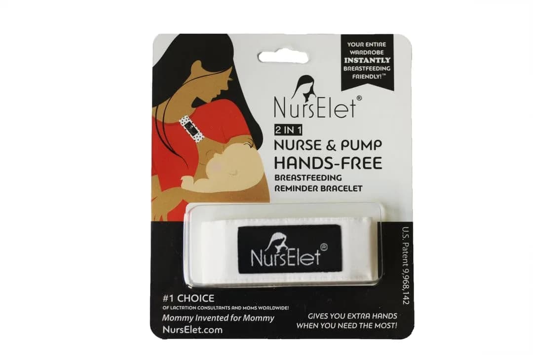 NursElet Nursing Bracelet, Hands-Free Shirt Holder & Breastfeeding Reminder (Denim - 2 Units) — Purity - 2 Units
