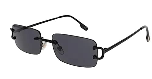 FLAWLESS EYEWEAR Classy Elegant Clear Lens Eyeglasses Gold Rimless Frame 55mm (Black) thumbnail 1