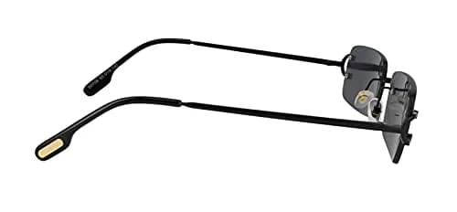 FLAWLESS EYEWEAR Classy Elegant Clear Lens Eyeglasses Gold Rimless Frame 55mm (Black) thumbnail 4