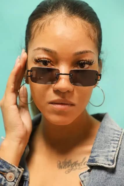 FLAWLESS EYEWEAR Classy Elegant Clear Lens Eyeglasses Gold Rimless Frame 55mm (Black) thumbnail 7